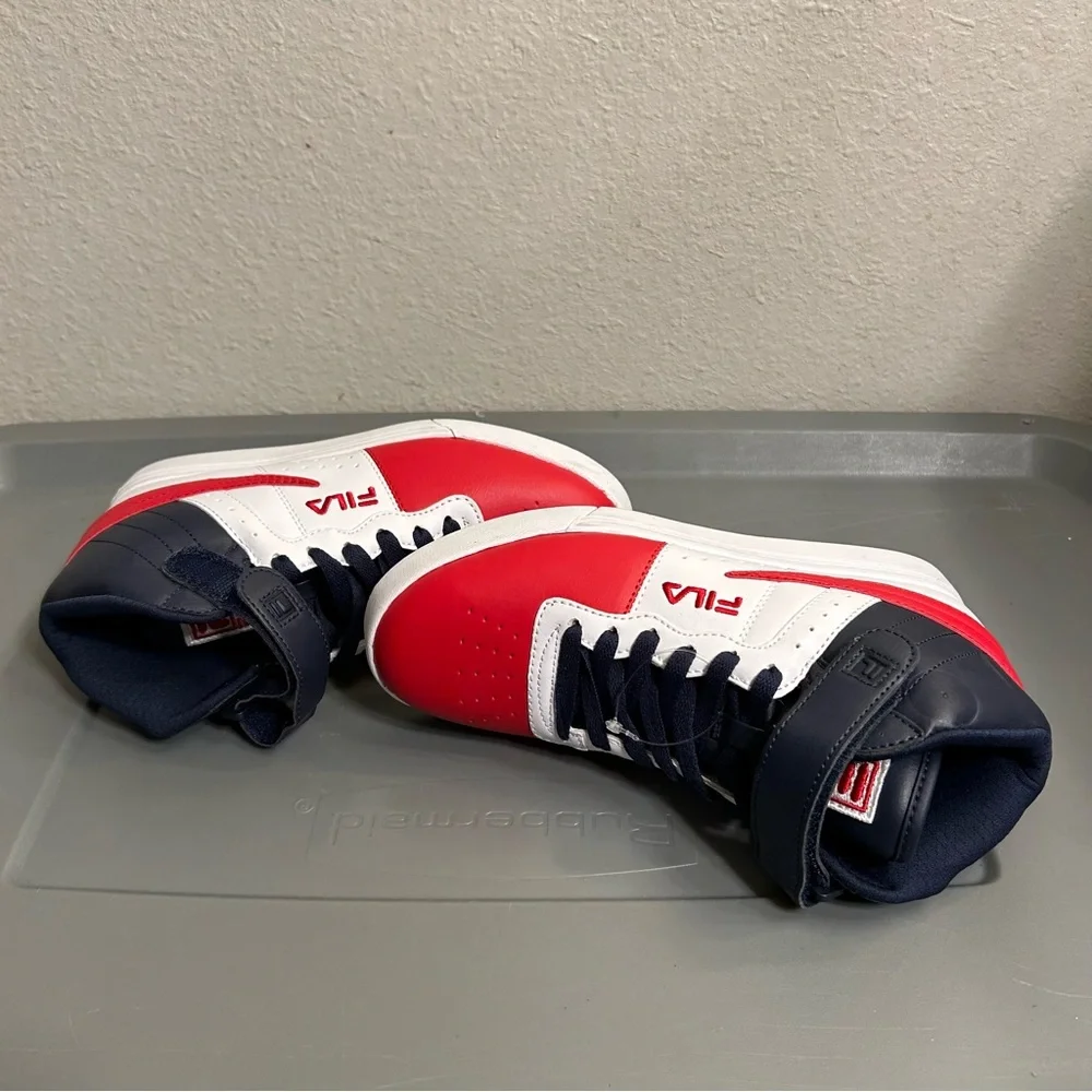 Fila Red and Blue High-Top Sneakers